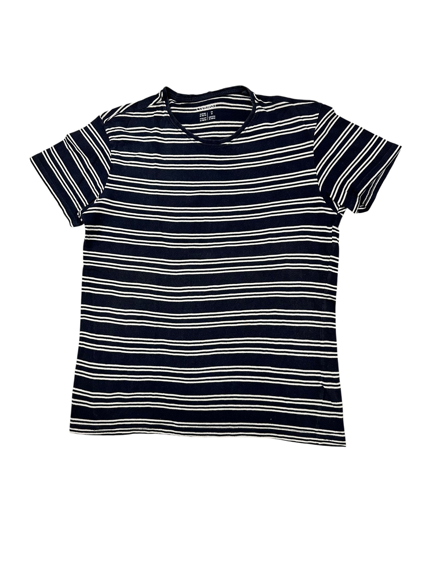 Livergy Navy & White Striped T-Shirt – Medium/Large – Premium++ Condition