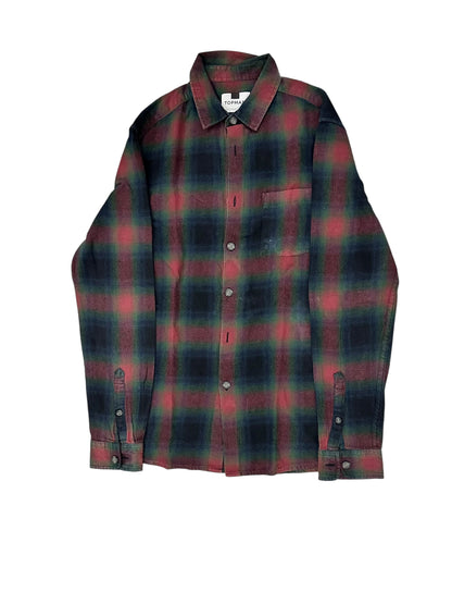 TopMan Long-Sleeve Plaid Shirt – Large/XL – Red, Green & Black – Premium++ Condition
