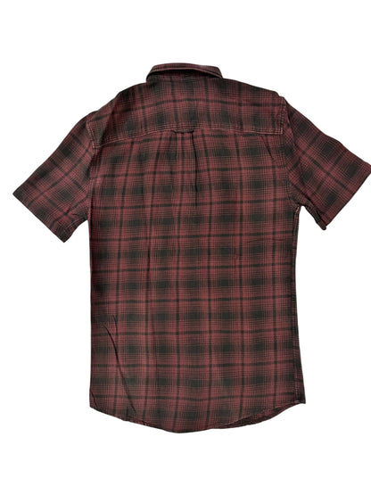 New Look Plaid Button-Up Shirt – Small – Dark Red & Black – Premium++ Condition
