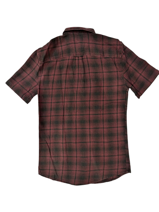 New Look Plaid Button-Up Shirt – Small – Dark Red & Black – Premium++ Condition