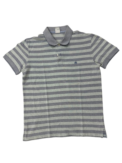 Striped Polo Shirt – Medium/Large – Grey & Blue – Premium++ Condition