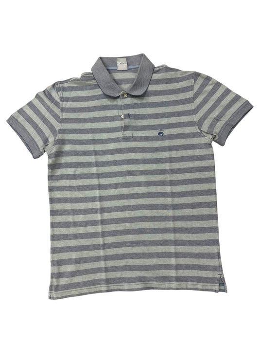 Striped Polo Shirt – Medium/Large – Grey & Blue – Premium++ Condition