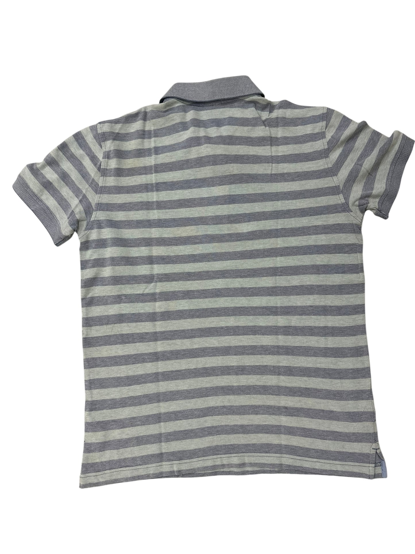 Striped Polo Shirt – Medium/Large – Grey & Blue – Premium++ Condition