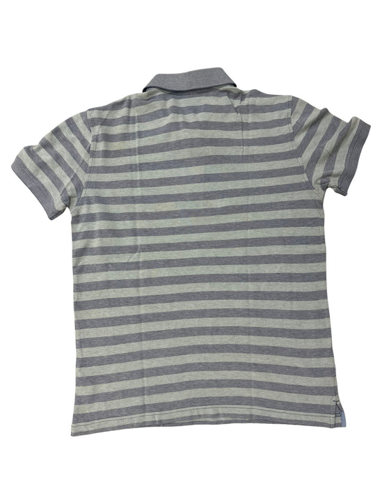 Striped Polo Shirt – Medium/Large – Grey & Blue – Premium++ Condition