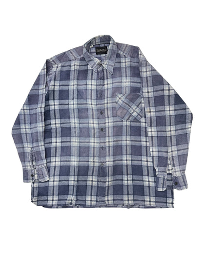 Hazard Plaid Shirt – Large/XL – Blue, White & Gray – Premium++ Condition
