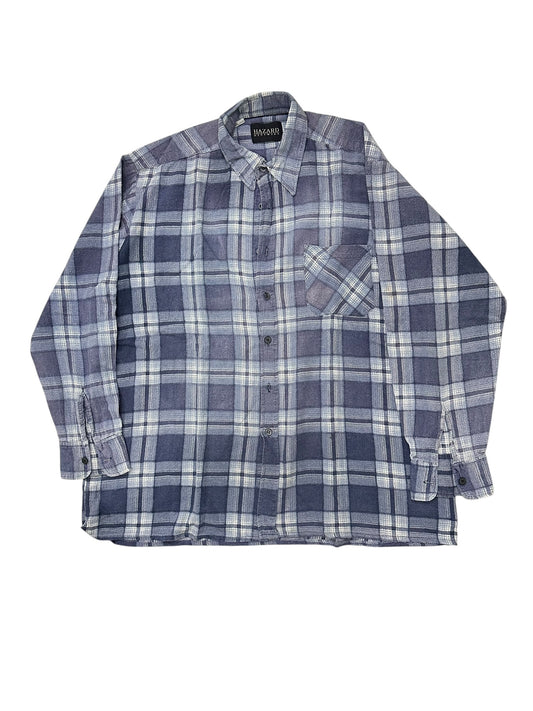 Hazard Plaid Shirt – Large/XL – Blue, White & Gray – Premium++ Condition