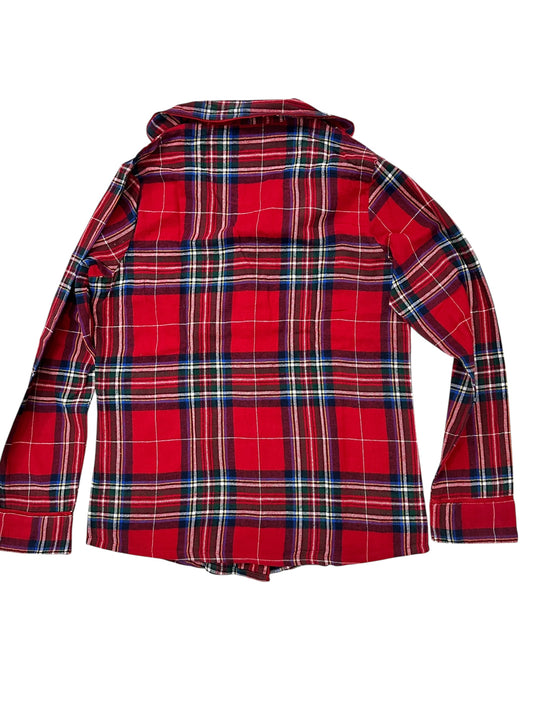 Primark Plaid Button-Up Shirt – Medium/Large – Red Base with Blue, Green & White Plaid – Premium++ Condition