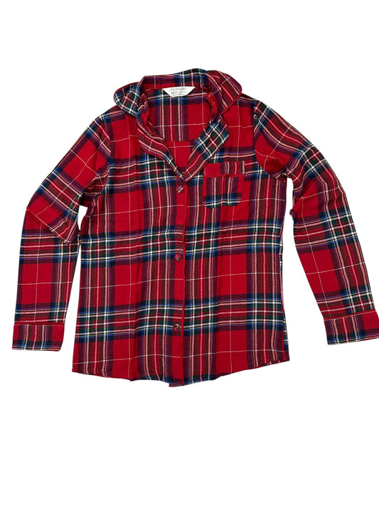 Primark Plaid Button-Up Shirt – Medium/Large – Red Base with Blue, Green & White Plaid – Premium++ Condition